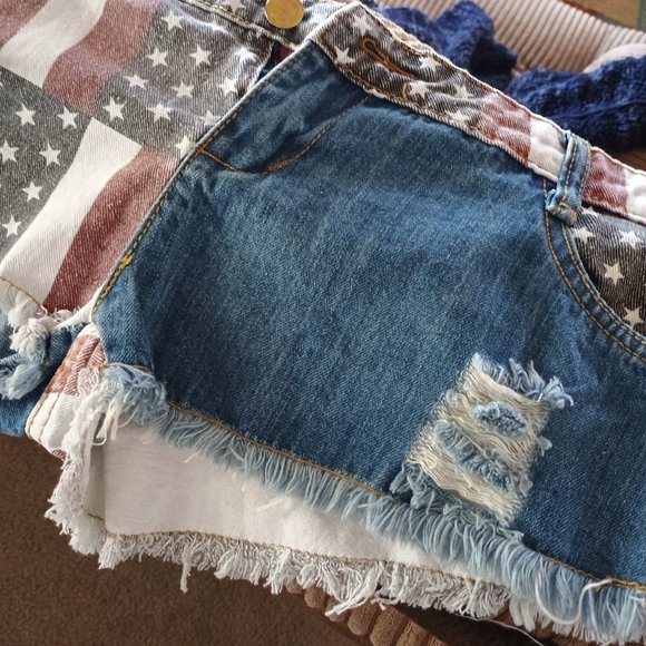 Short shorts red white and blue women's - Picture 3 of 8